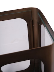 Libra Interiors Smoked Gold Clear Glass Large Thorpe Metal and Glass Hurricane 78cm - Image 5 of 6