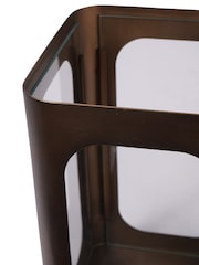 Libra Interiors Smoked Gold Clear Glass Large Thorpe Metal and Glass Hurricane 78cm - Image 6 of 6