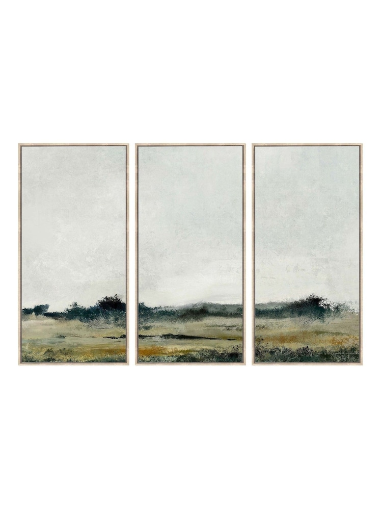 Libra Interiors Set of 3 Green Natural Fields L Landscape Wall Art - Image 2 of 2