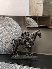 Libra Interiors Bronze Kissing Couple with Horse Sculpture - Image 1 of 6
