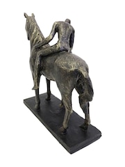 Libra Interiors Bronze Kissing Couple with Horse Sculpture - Image 4 of 6