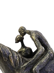 Libra Interiors Bronze Kissing Couple with Horse Sculpture - Image 5 of 6
