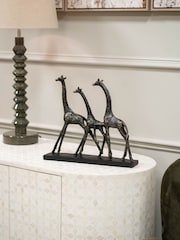 Libra Interiors Bronze Family Of Three Giraffes Sculpture - Image 1 of 6