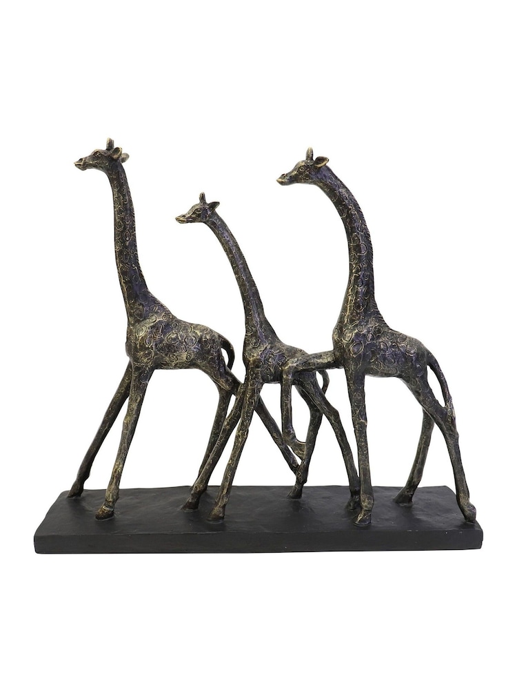 Libra Interiors Bronze Family Of Three Giraffes Sculpture - Image 2 of 6