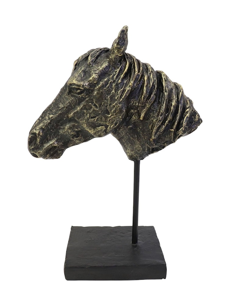 Libra Interiors Bronze Bay Horse Head Sculpture - Image 2 of 5