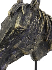 Libra Interiors Bronze Bay Horse Head Sculpture - Image 5 of 5