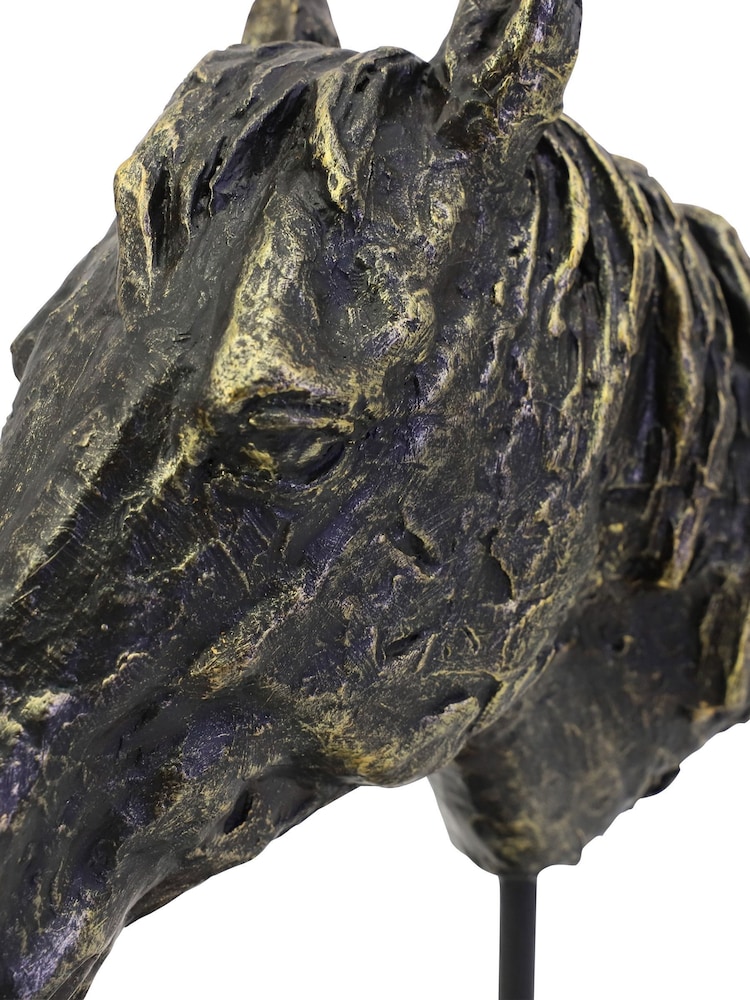 Libra Interiors Bronze Bay Horse Head Sculpture - Image 5 of 5