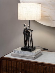Libra Interiors Bronze Family Sculpture Lamp with Shade - Image 1 of 6