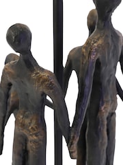 Libra Interiors Bronze Family Sculpture Lamp with Shade - Image 2 of 6