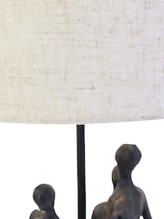 Libra Interiors Bronze Family Sculpture Lamp with Shade - Image 3 of 6