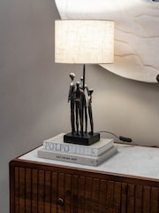 Libra Interiors Bronze Family Sculpture Lamp with Shade - Image 4 of 6