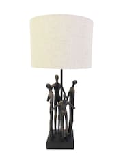 Libra Interiors Bronze Family Sculpture Lamp with Shade - Image 5 of 6