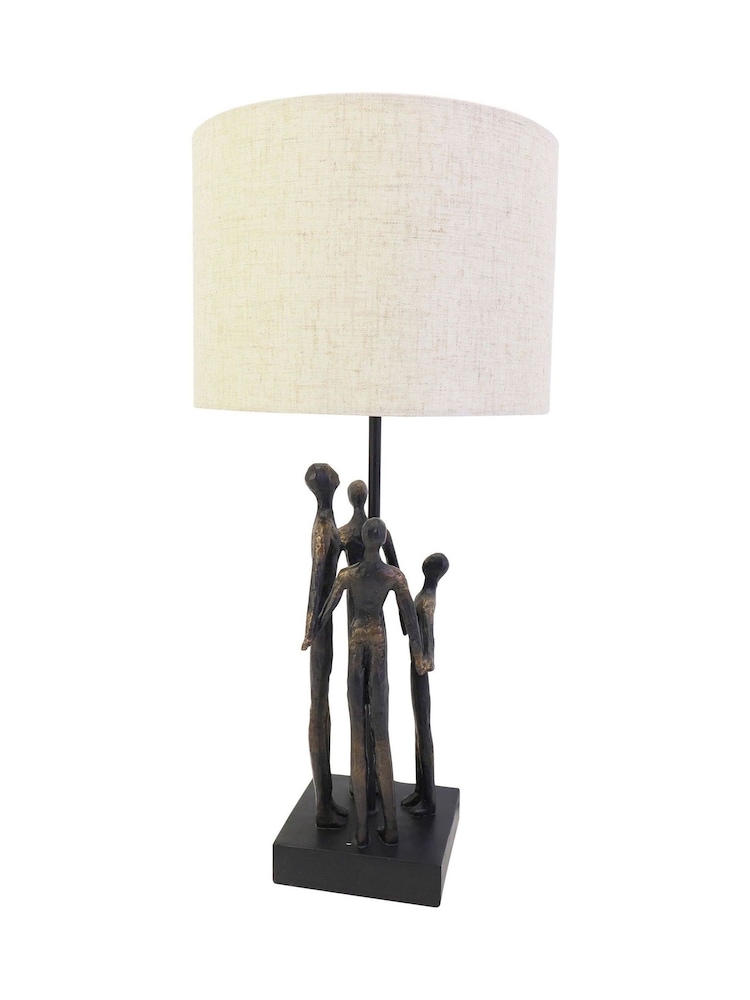 Libra Interiors Bronze Family Sculpture Lamp with Shade - Image 6 of 6