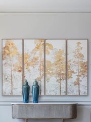 Libra Interiors Set of 4 Gold Natural Foil Trees Framed Wall Art Four - Image 1 of 3