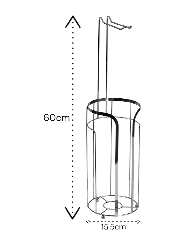 Showerdrape Chrome Dante Floor Caddy and Toilet Roll Holder - Image 4 of 4