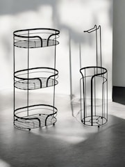 Showerdrape Black Dante Floor Caddy and Toilet Roll Holder - Image 1 of 4