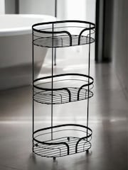Showerdrape Black Dante Floor Caddy and Toilet Roll Holder - Image 2 of 4