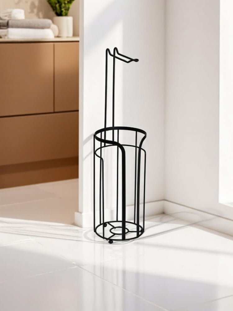 Showerdrape Black Dante Floor Caddy and Toilet Roll Holder - Image 5 of 5 Showerdrape Black Dante Floor Caddy and Toilet Roll Holder - Image 5 of 5