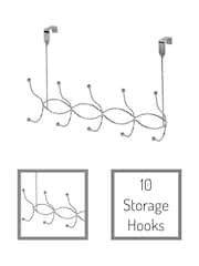 Showerdrape Set of 2 Chrome Waves Over Door Storage Hooks - Image 2 of 4