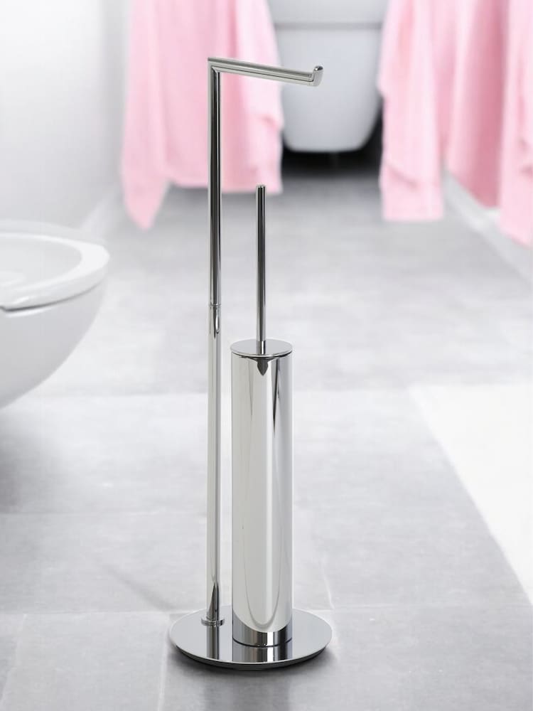 Showerdrape Chrome Belgravia Toilet Roll Holder & Toilet Brush - Image 1 of 2
