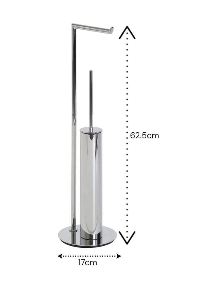 Showerdrape Chrome Belgravia Toilet Roll Holder & Toilet Brush - Image 2 of 2