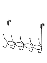 Showerdrape Set of 2 Black Waves Over Door Storage Hooks - Image 1 of 4