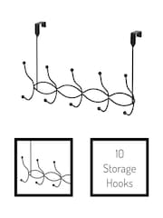 Showerdrape Set of 2 Black Waves Over Door Storage Hooks - Image 2 of 4