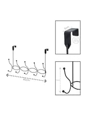 Showerdrape Set of 2 Black Waves Over Door Storage Hooks - Image 3 of 4