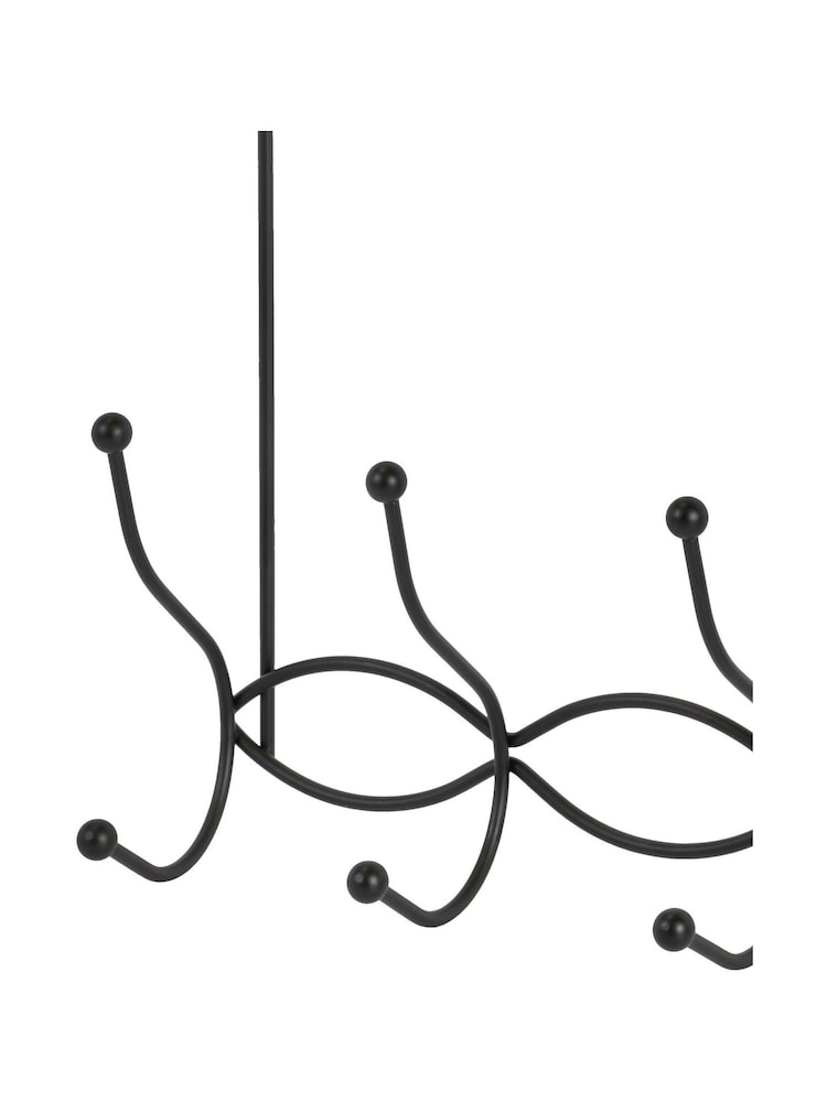 Showerdrape Set of 2 Black Waves Over Door Storage Hooks - Image 4 of 4