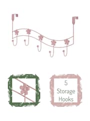 Showerdrape Set of 2 Pink Flowers Over Door Storage Hooks - Image 2 of 4