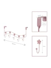 Showerdrape Set of 2 Pink Flowers Over Door Storage Hooks - Image 3 of 4