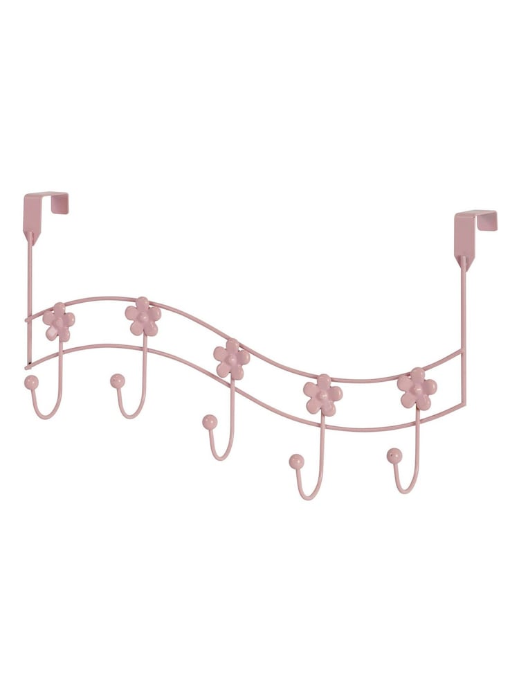 Showerdrape Set of 2 Pink Flowers Over Door Storage Hooks - Image 4 of 4