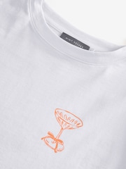 Mint Velvet White Relaxed Cocktail Club T-Shirt - Image 3 of 4