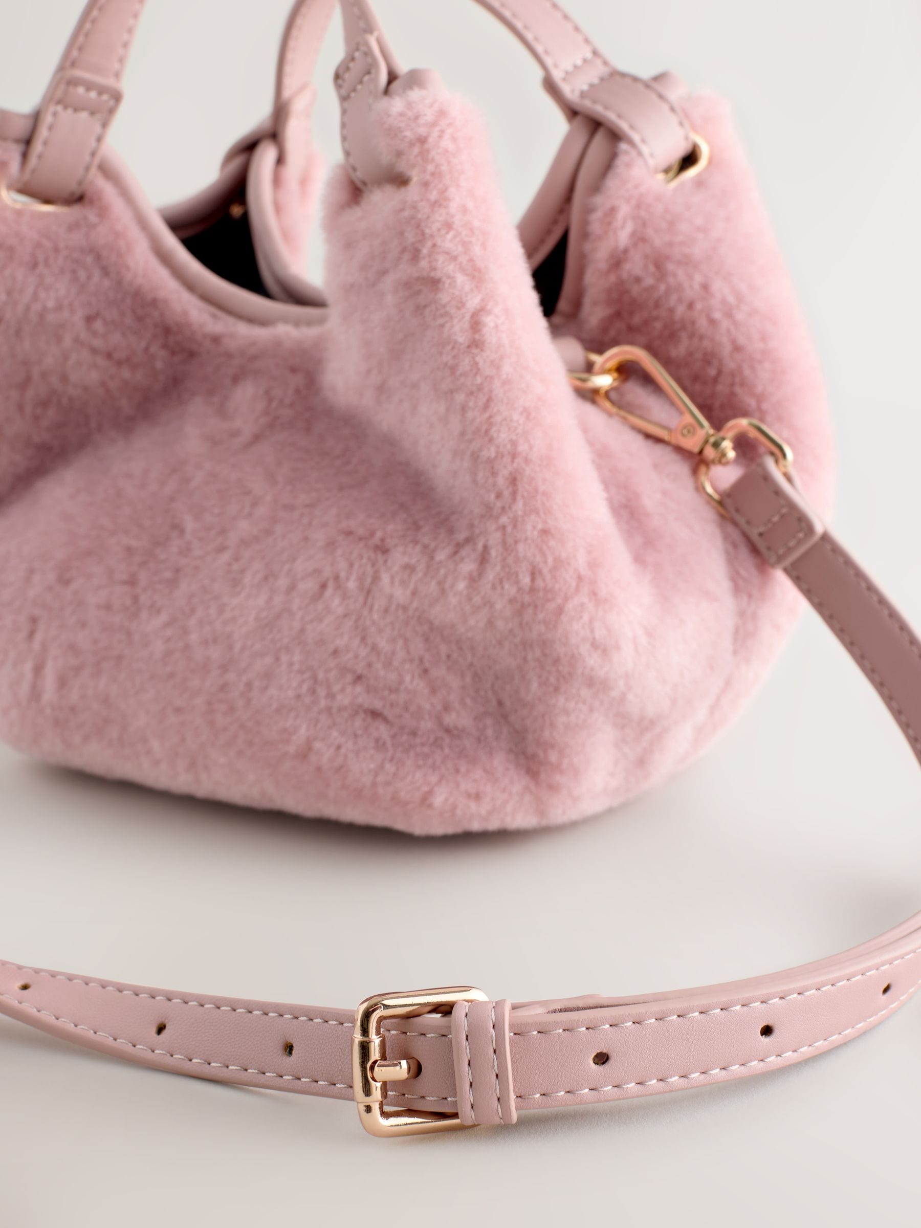 Buy Pink Faux Fur Cross-Body Bag from Next USA
