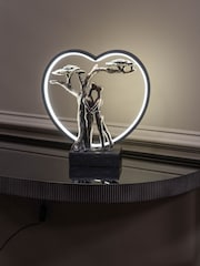 Libra Interiors Bronze Loving Couple Light Sculpture LED USB - Image 1 of 6