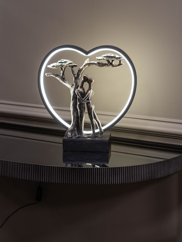 Libra Interiors Bronze Loving Couple Light Sculpture LED USB - Image 1 of 6 Libra Interiors Bronze Loving Couple Light Sculpture LED USB - Image 1 of 6