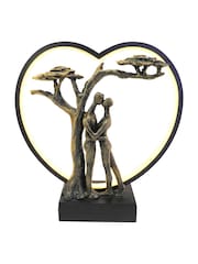 Libra Interiors Bronze Loving Couple Light Sculpture LED USB - Image 2 of 6