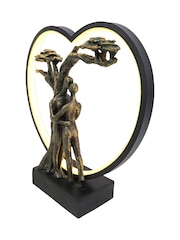 Libra Interiors Bronze Loving Couple Light Sculpture LED USB - Image 3 of 6