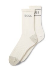 BOSS White Ribbed Logo Gift Set Socks 2 Pack - Image 2 of 5