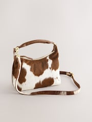 Animal Leather Scooped Hand Held Bag - Image 1 of 6