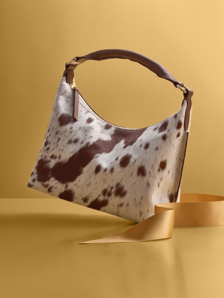Animal Leather Scooped Hand Held Bag - Image 6 of 6