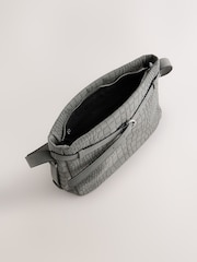 Grey Faux Suede Cross Body Bag - Image 2 of 5