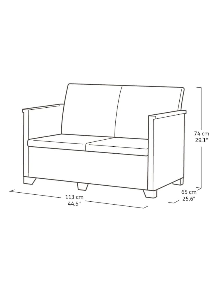 Keter Grey Emma 4 Seater Lounge Set - Image 6 of 6