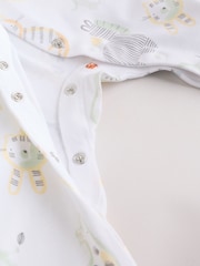 White Safari Baby Sleepsuits 3 Pack - Image 11 of 13