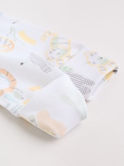 White Safari Baby Sleepsuits 3 Pack - Image 12 of 13