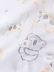 White Safari Baby Sleepsuits 3 Pack - Image 13 of 13