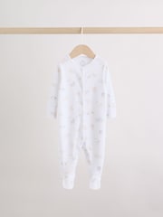White Safari Baby Sleepsuits 3 Pack - Image 6 of 13