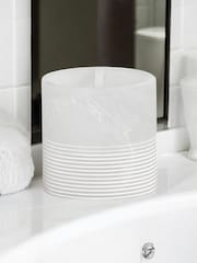 Showerdrape Frost Onyx White Bianco Striped Toothbrush Holder - Image 1 of 3
