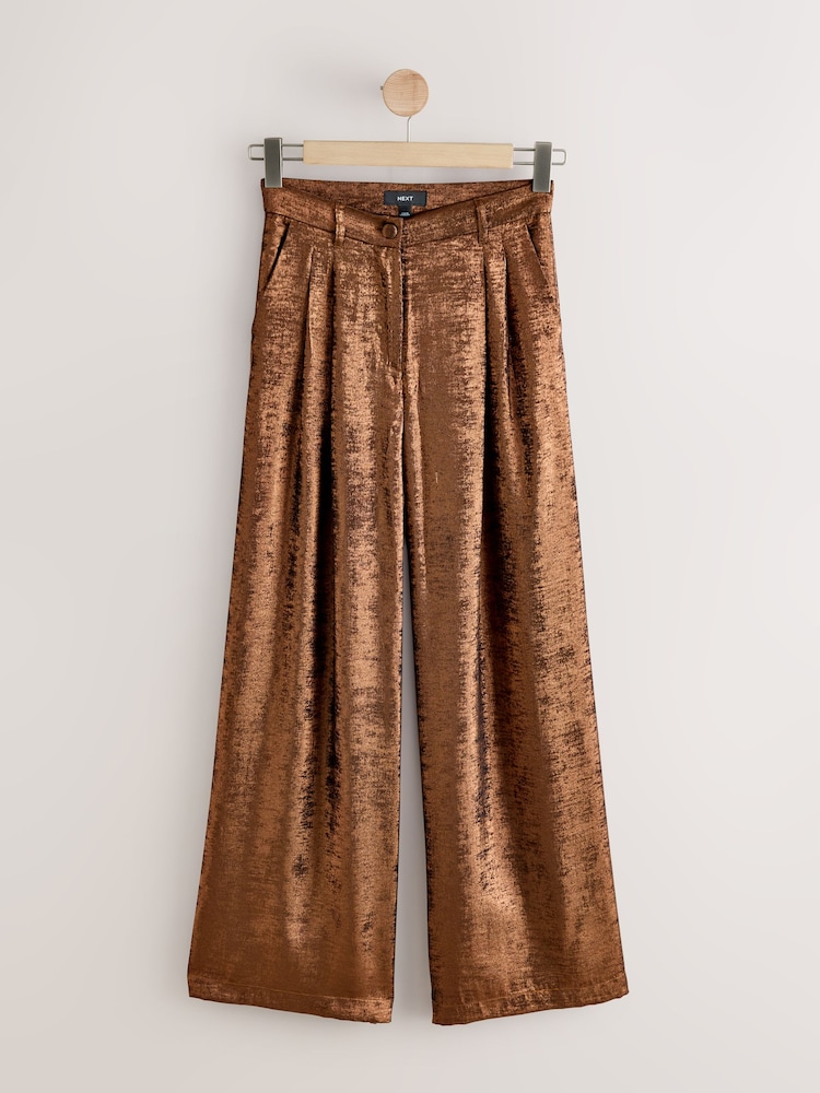 Bronze - Metallic Super Wide Trousers - Bild 1 von 3 Bronze - Metallic Super Wide Trousers - Bild 1 von 3