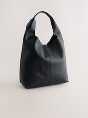 Black Leather Slouchy Shoulder Bag - Image 1 of 5